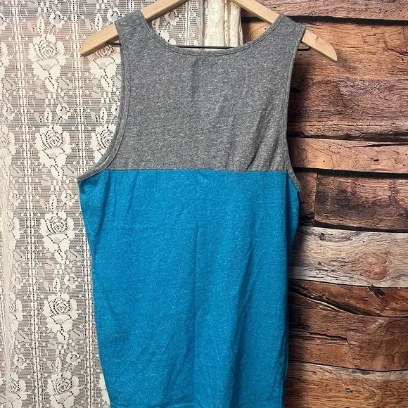 On the Byas Gray and Blue Tank Top (086) - Picture 9 of 9